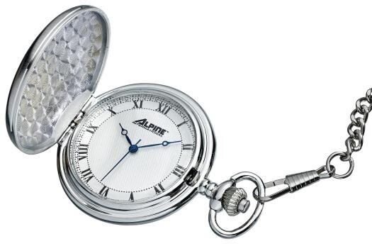 Quartz Pocket Watch - Plain Brushed Silver