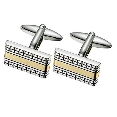 Metal Cuff Links - Silver and Gold, Colour: YC68-SG