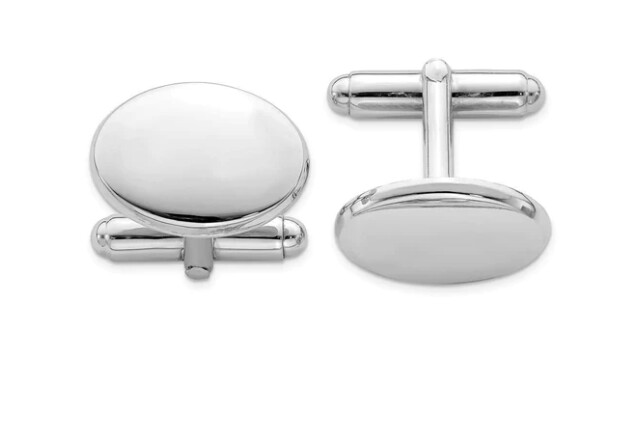 Rhodium Shiny Cuff Links