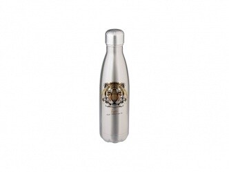 Customizable 17oz Stainless Steel Cola Shaped Bottle (Silver)