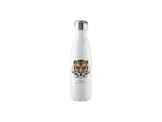 Customizable 17oz Stainless Steel Cola Shaped Bottle (White)