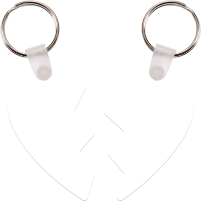 Customizable Key Chain - Two Part Heart Aluminum