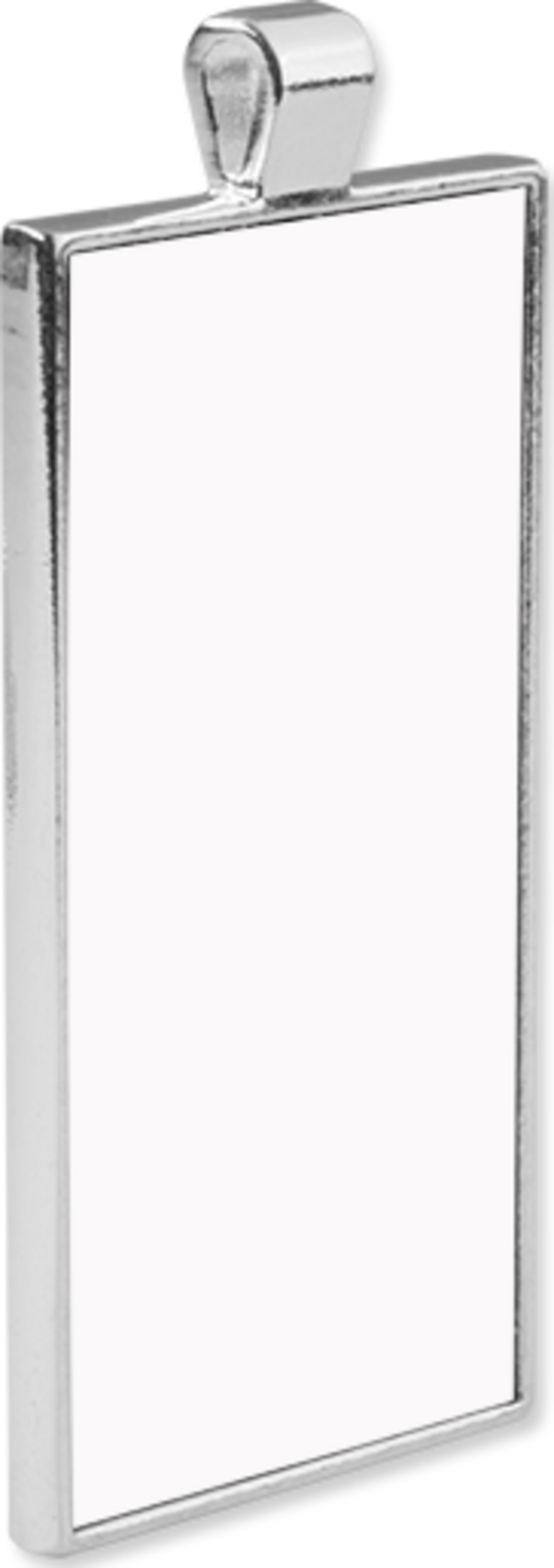 Customizable Bezel Pendant - Rectangle, with Insert, Semi-Gloss