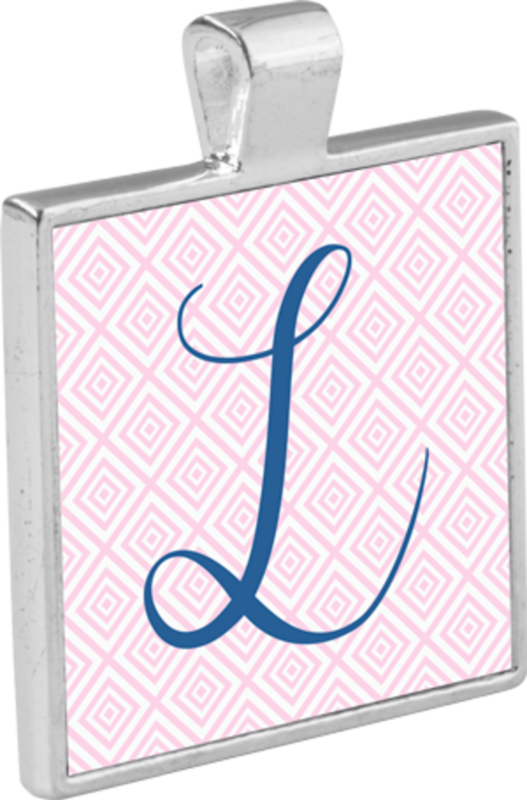 Customizable Bezel Pendant - Small Square, with Insert, Semi-Gloss