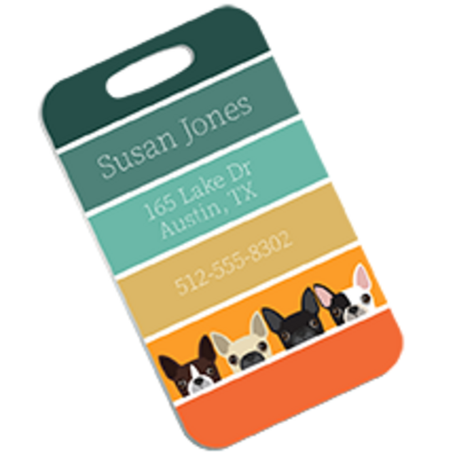 Customizable Bag Tag - Rectangle Semi-Gloss