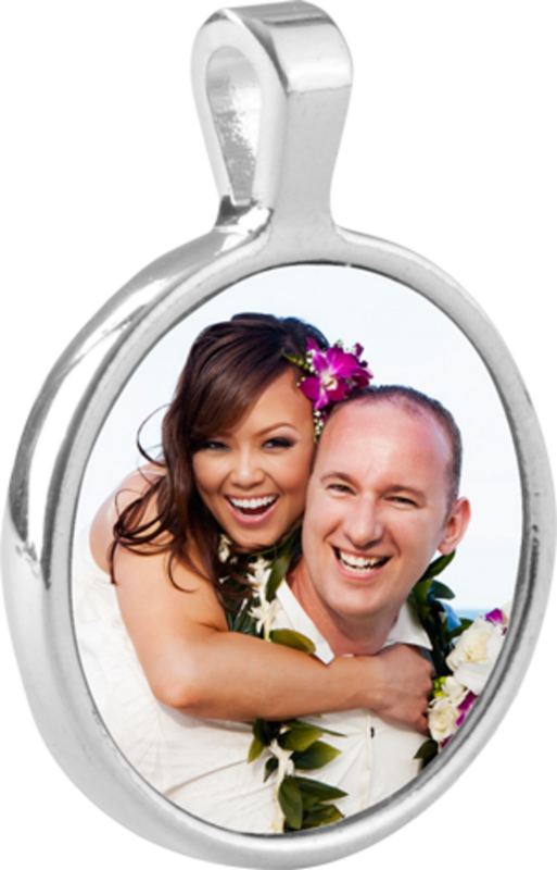 Customizable Bezel Pendant - Small Circle, with Insert, Semi-Gloss