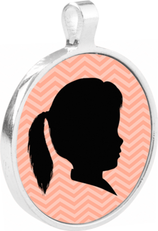 Customizable Bezel Pendant - Large Circle, with Insert, Semi-Gloss