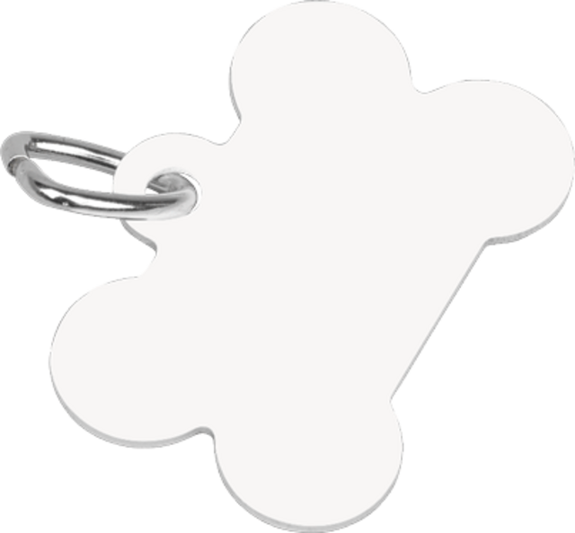 Customizable Pet Tag with Ring - Dog Bone, Glossy