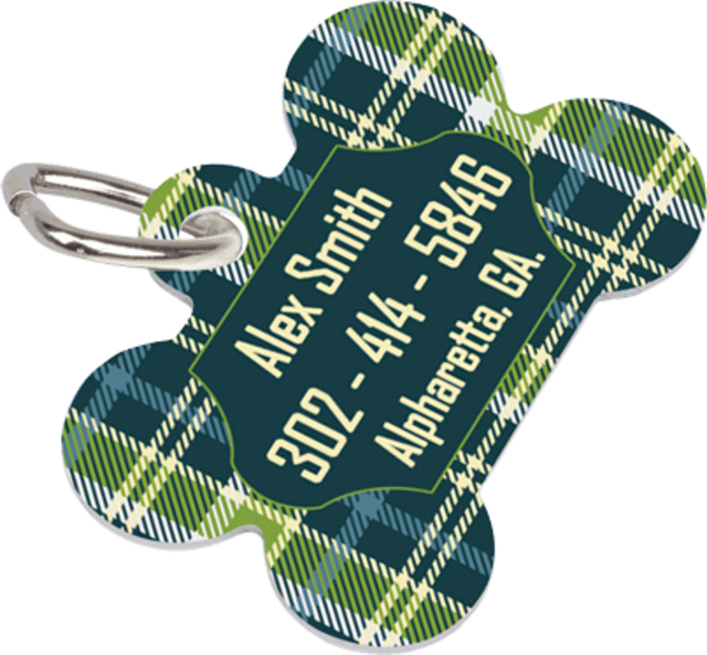 Customizable Pet Tag with Ring - Dog Bone, Glossy