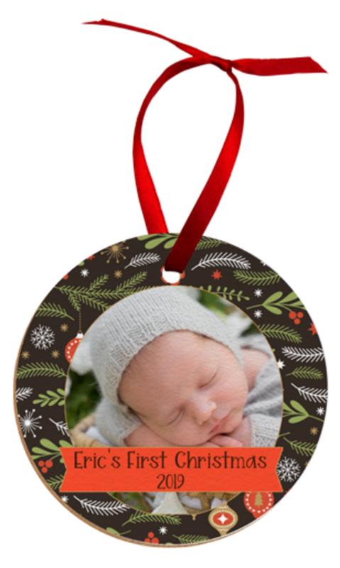 Customizable Textured Ornament - Circle, Textured Matte