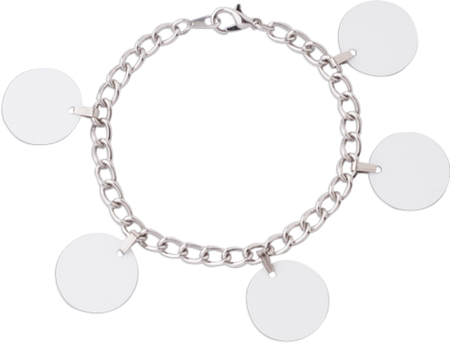 Customizable Charm Bracelet - with 5 Circle Charms