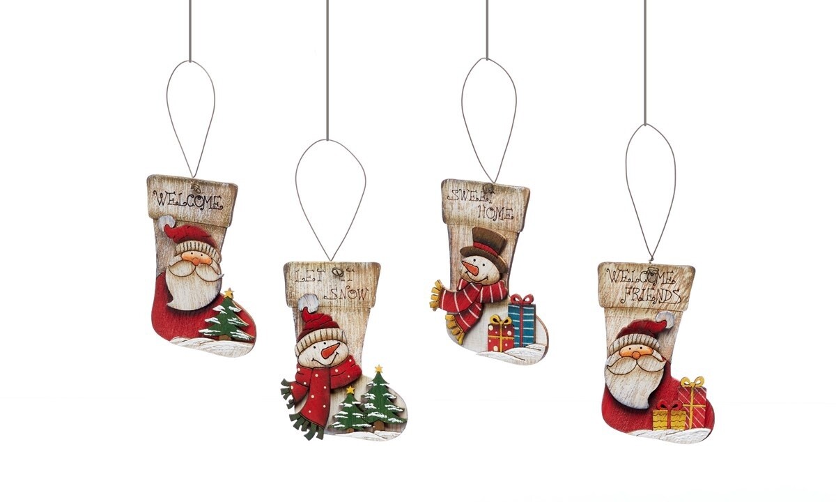 Santa, Snowman Stocking Ornament
