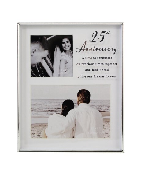 Two photo 25th Anniversary Frame - 3&quot;x3&quot; &amp; 6&quot;x4&quot;