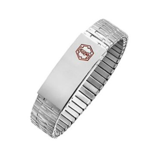 Medical Stainless Steel Stretch Bracelet, Colour: Silver