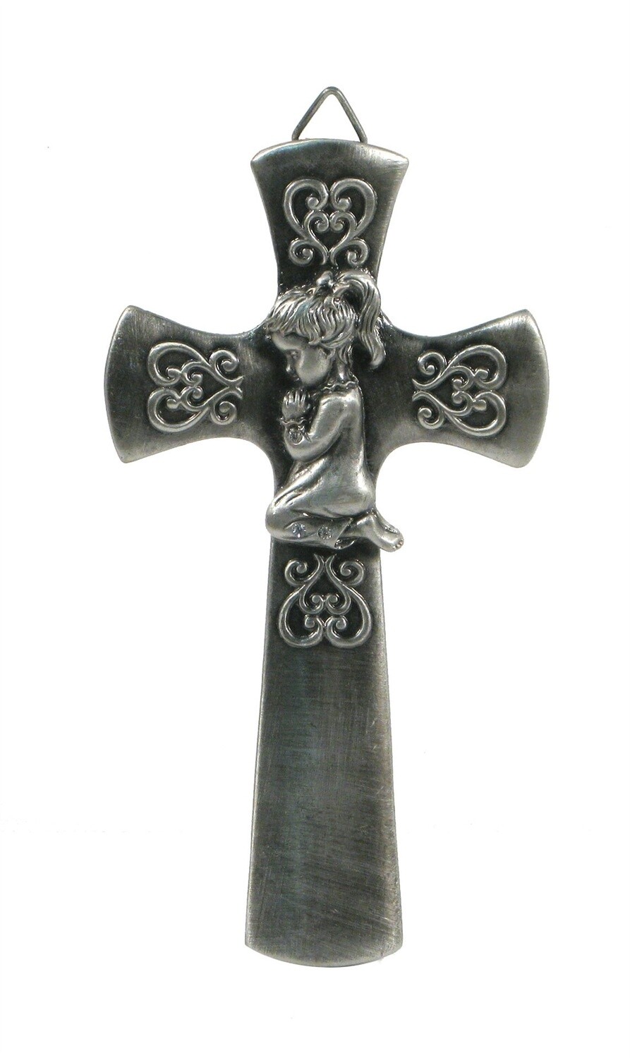 Hanging Pewter Cross- Girl