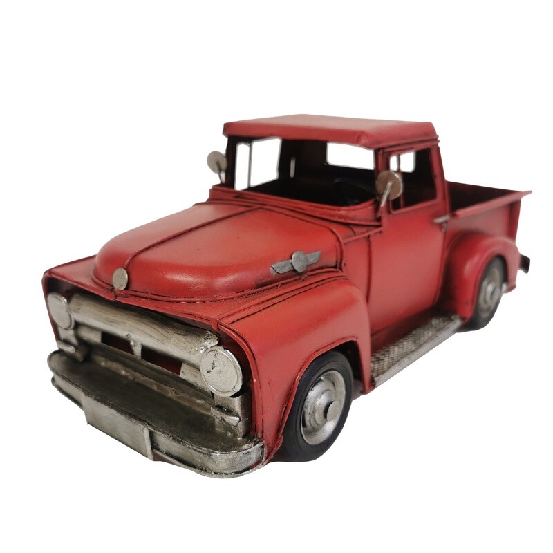 Handmade Pickup Truck Red Metal Model