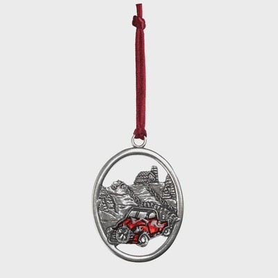 Farm &amp; Truck Red Pewter Ornament