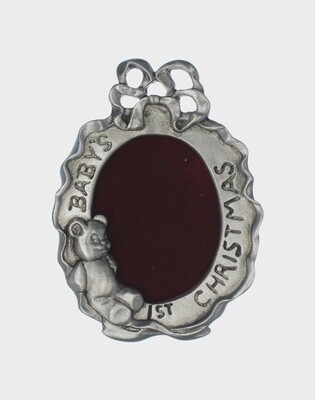 Baby&#39;s First Christmas Photo  Pewter Ornament