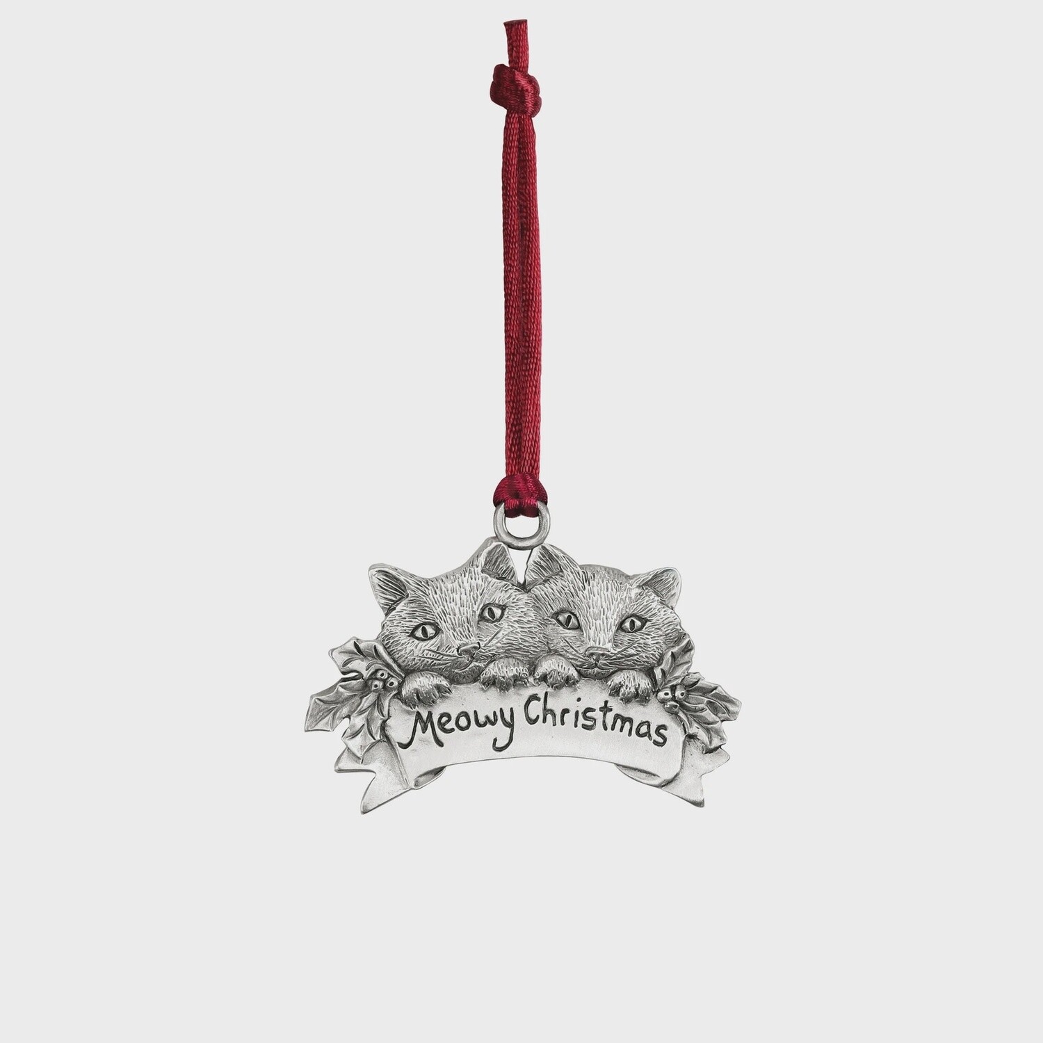 Meowy Christmas Pewter Ornament