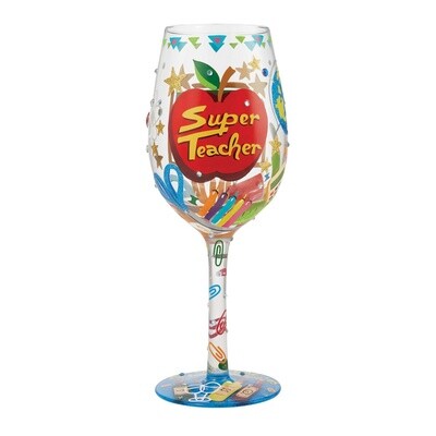 &quot;Super Teacher&quot; Wine Glass