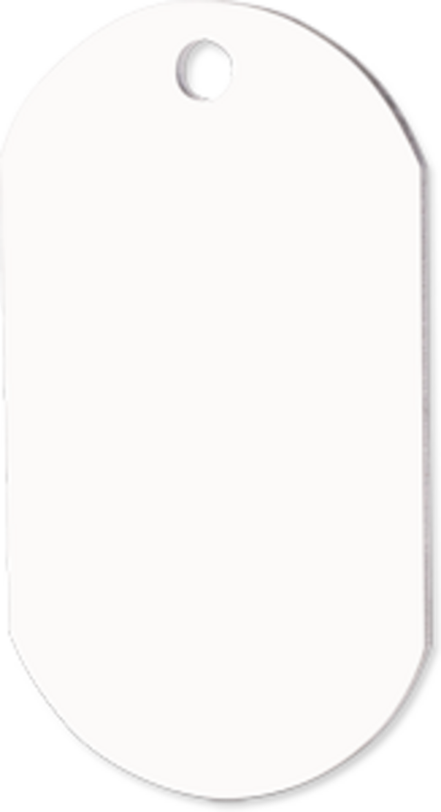 Customizable 2 Sided White Aluminum ID Tag