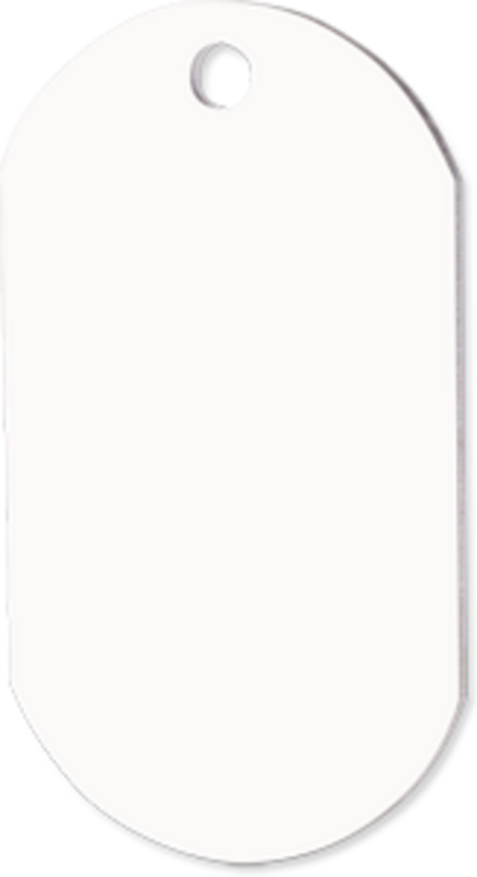 Customizable 2 Sided White Aluminum ID Tag