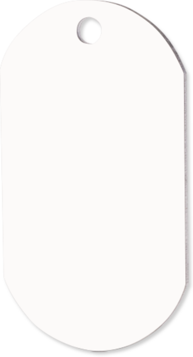 Customizable White 1 Sided ID Tags - Glossy