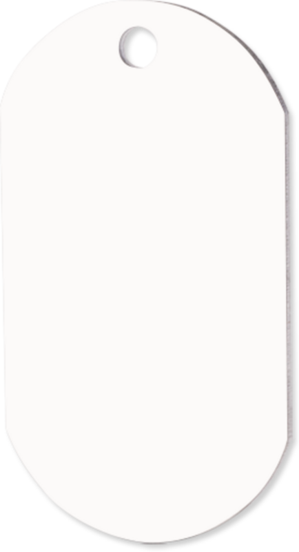 Customizable White 1 Sided ID Tags - Glossy