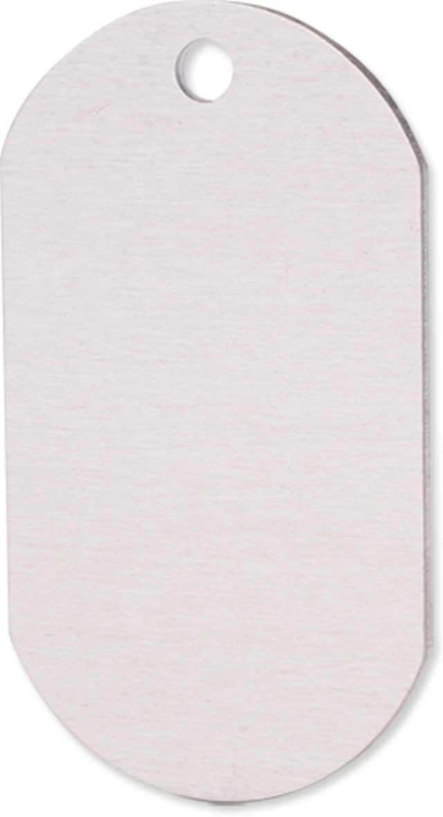 Customizable 1 Sided Silver ID Tag