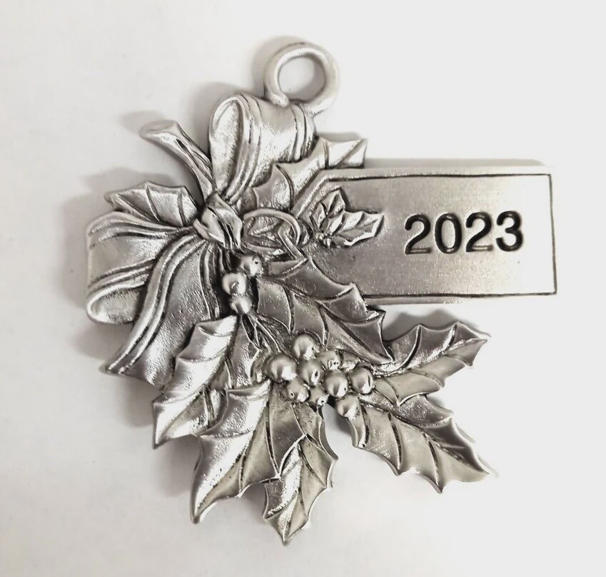 2023 Holly Pewter Ornament