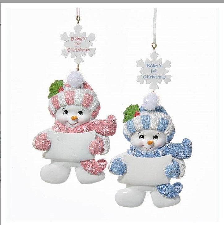 5.25&quot;RESIN &quot;BABY&#39;S 1ST CHRISTMAS&quot; SNOWMAN Ornament