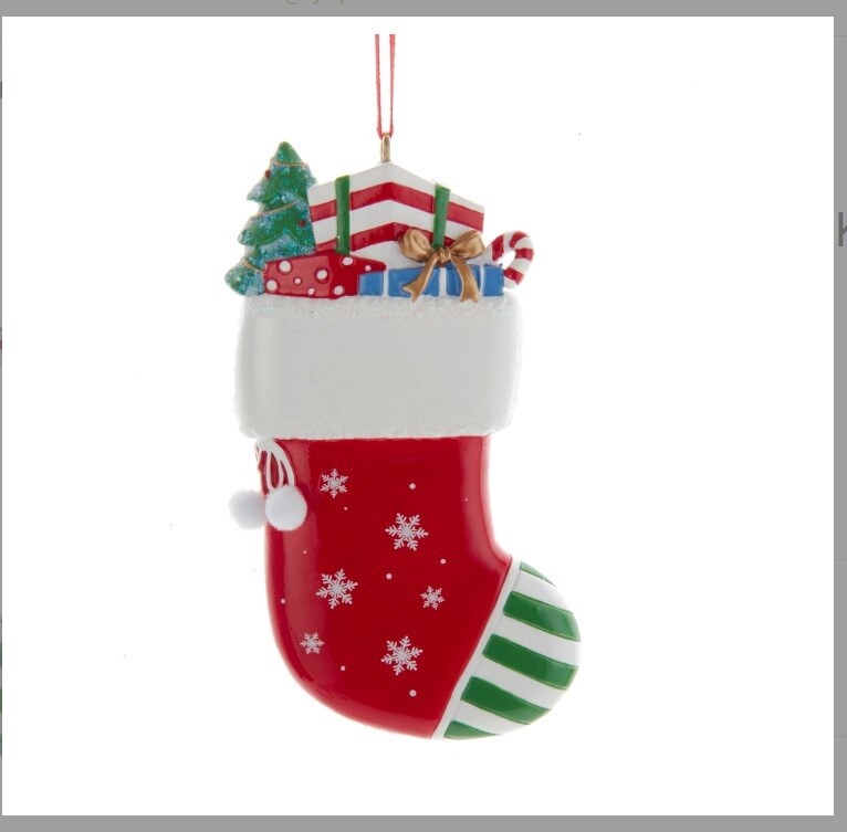 4&quot;RESIN CHRISTMAS STOCKING ORN
