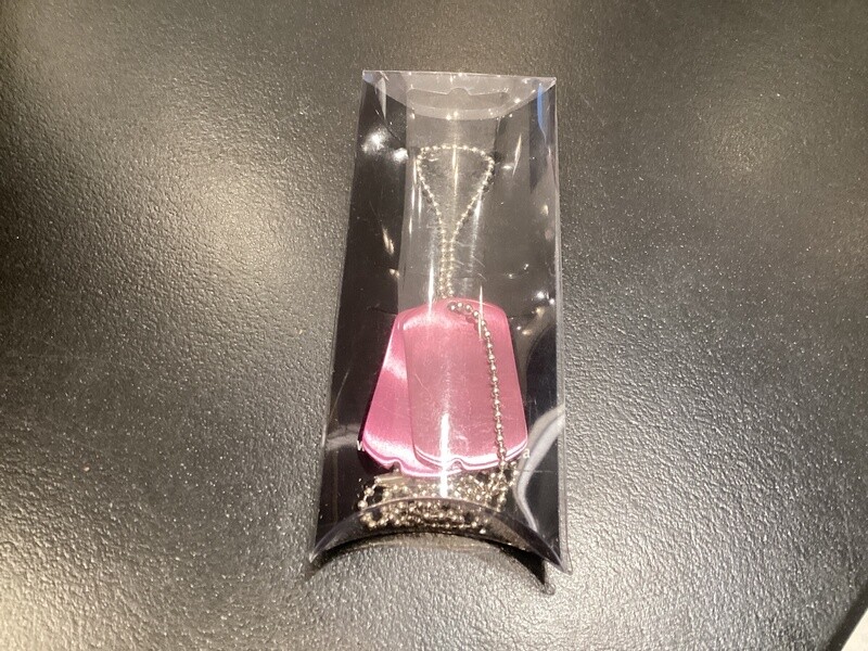Pink Dog Tag set with Beaded Chain
