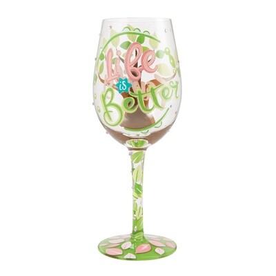 &quot;Life is Better With Family&quot; Wine Glass