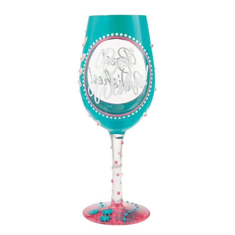&quot;Best Wishes&quot; Wine Glass