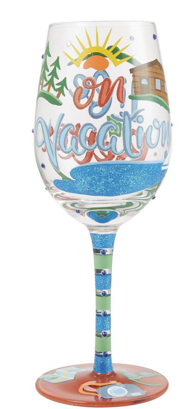 "Life is Better on Vacation" Wine Glass