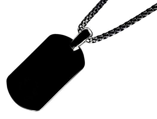 Black Stainless Steel Dog Tag