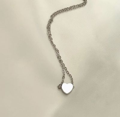 Dainty Heart Necklace, Color: Silver