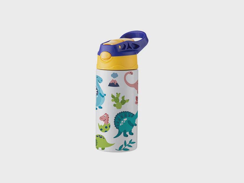 Customizable Pearl Coating™ 12oz Sublimation Kids Stainless Steel Bottle with Silicon Straw Cap
