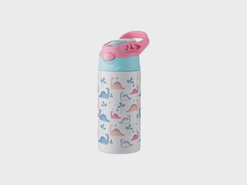 Customizable Pearl Coating™ 12oz Sublimation Kids Stainless Steel Bottle with Silicon Straw