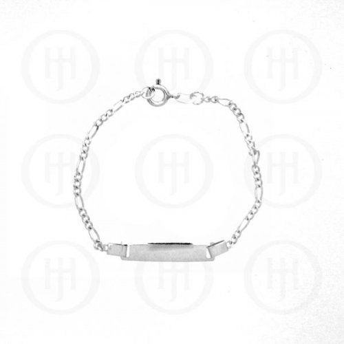 Sterling Silver ID Bracelet Figaro Baby