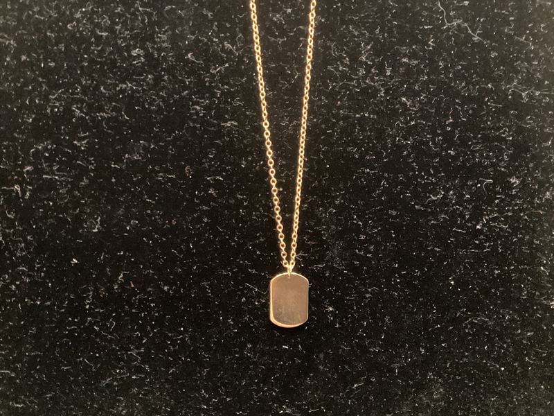 Sterling Silver Gold Plated Dog Tag