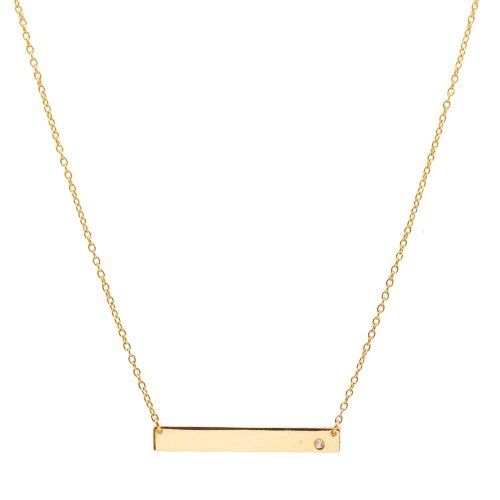 Sterling Silver Gold Tone Bar Necklace