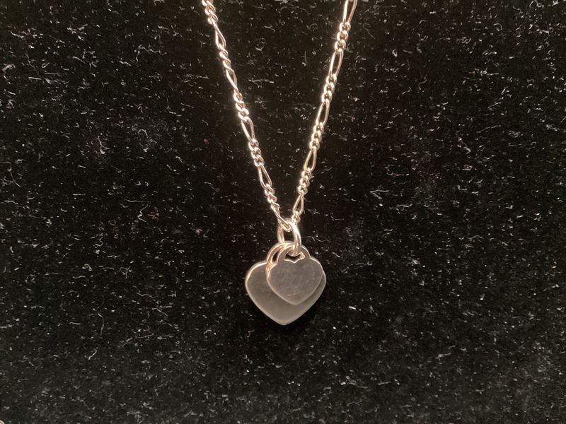 Sterling Silver Double Heart Pendant w/18" chain