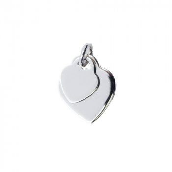 Sterling Silver Double Heart Pendant w/18&quot; chain