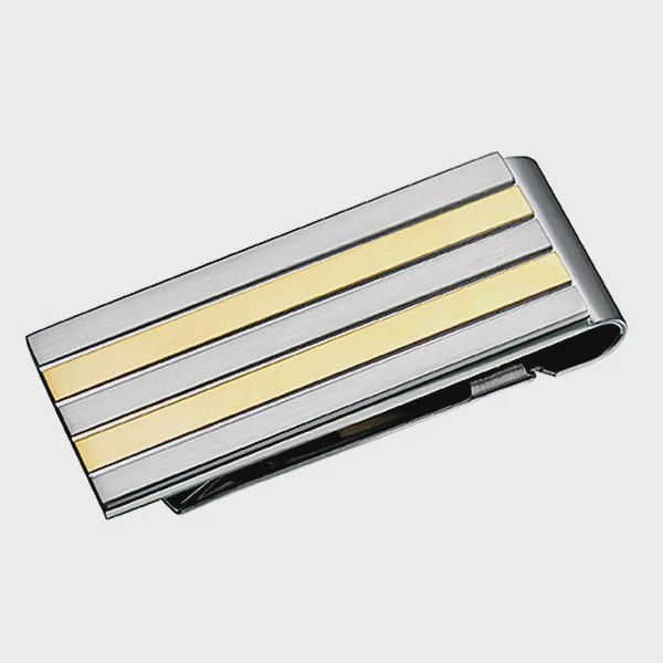 Gold and Silver Striped Money Clip