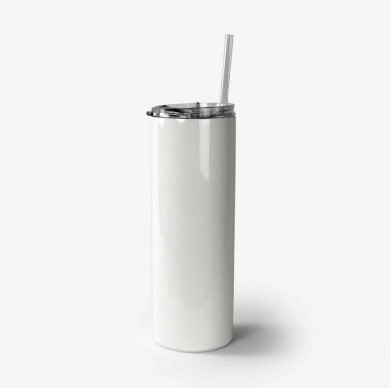 White Skinny Stainless Steel Tumbler