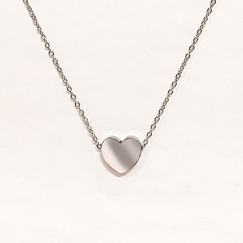 Stainless Steel Silver Heart Necklace
