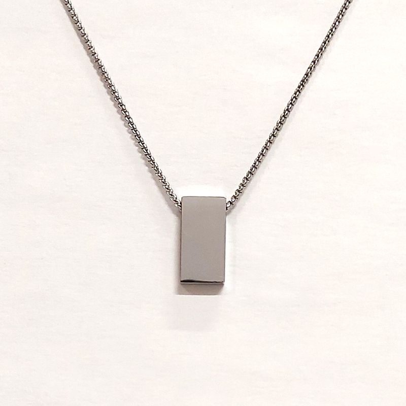Stainless Steel Small Rectangle Necklace