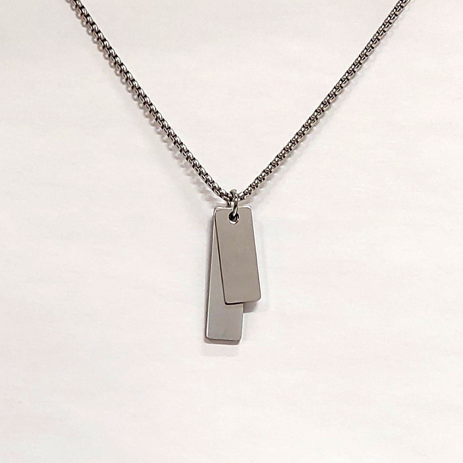 Stainless Steel Double Pendant Necklace